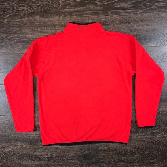 Champion Men’s Outdoor Sporty Style 1/4 Zip Red Orange Pullover Sweater Size L - Picture 3 of 4